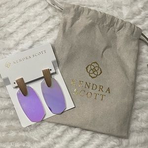 NWT Rose Gold Kendra Scott Aragon Earrings in Dichroic Glass